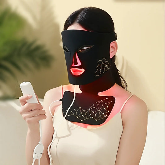 Hello Face Rechargeable Red Light Therapy Mask for Face & Neck Infrared LED Mask Skincare Device for Glowing Skin