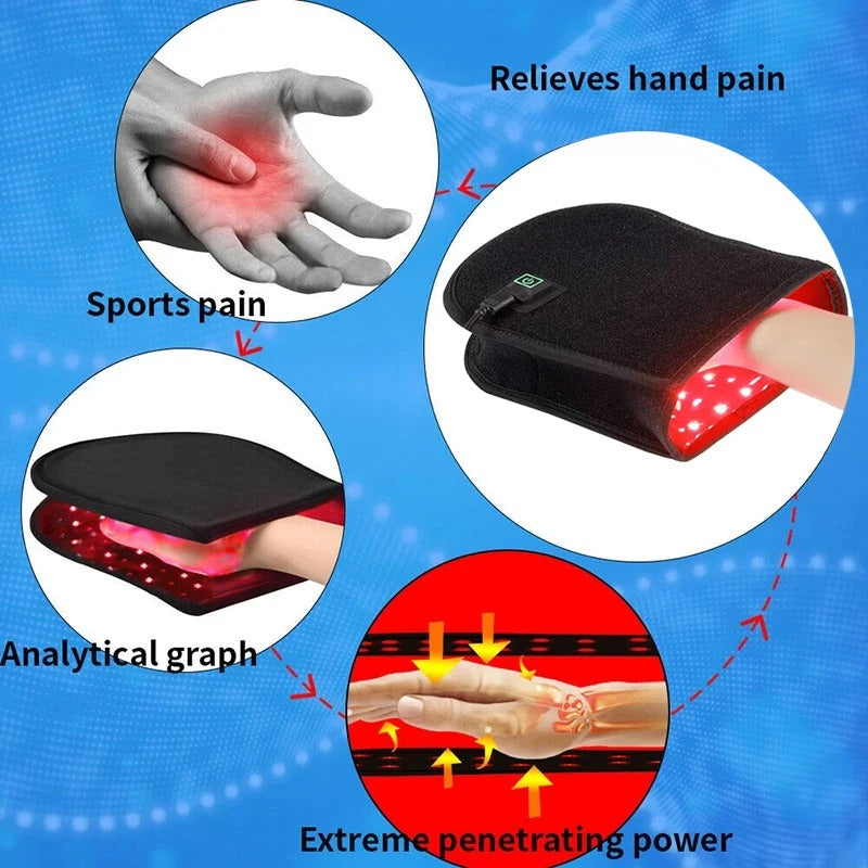 Red Light Therapy Devices Near Infrared LED 880nm Hand and Finger Pain Relief Care Pad for Arthritis Fingers Joint Muscle Gloves