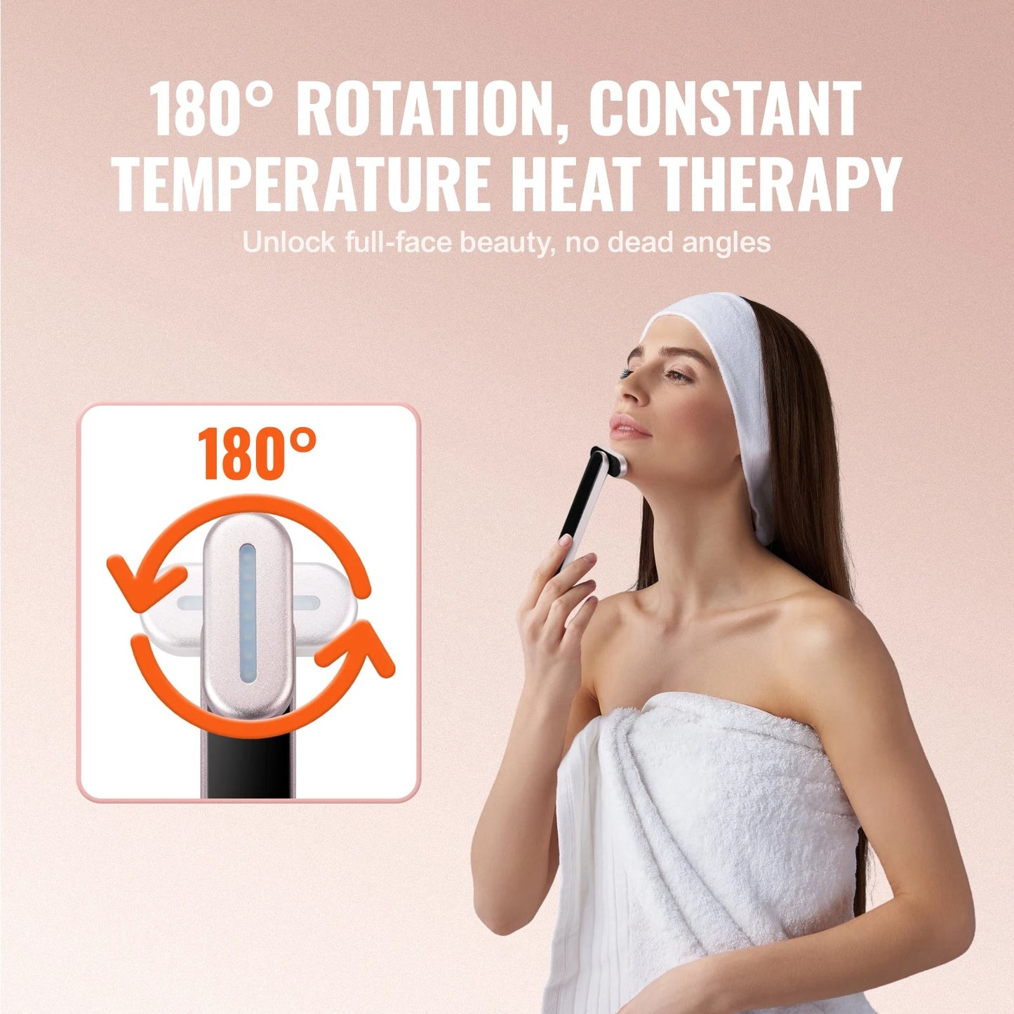 Red Light Therapy Wand For Face, 7Color LED Facial Wand Red Light Therapy Device With Heatig Microcurrent Vibrating Massage