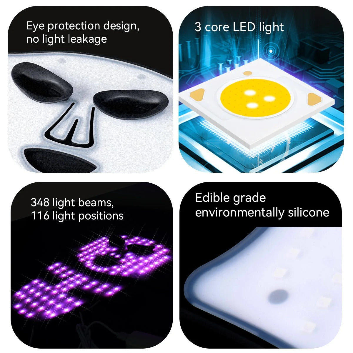 Hello Face Rechargeable Red Light Therapy Mask for Face & Neck Infrared LED Mask Skincare Device for Glowing Skin