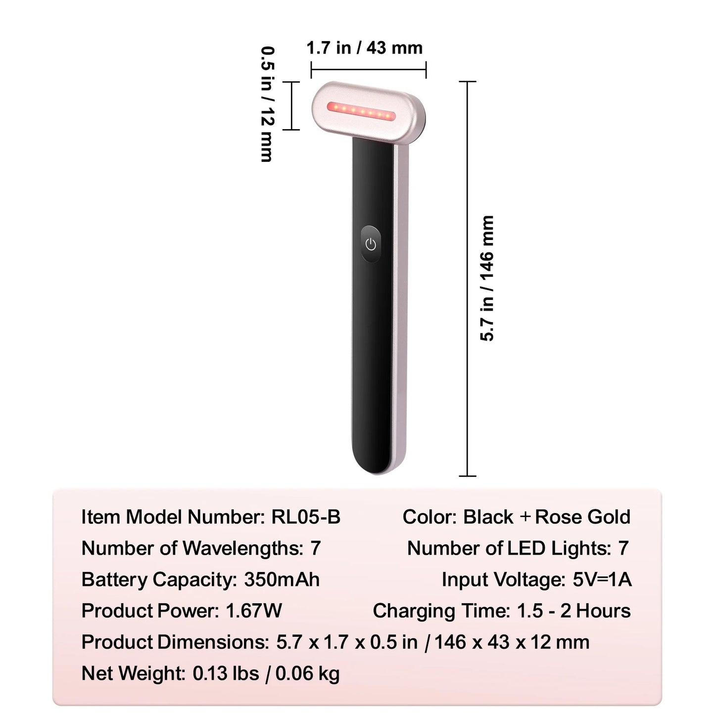 Red Light Therapy Wand For Face, 7Color LED Facial Wand Red Light Therapy Device With Heatig Microcurrent Vibrating Massage