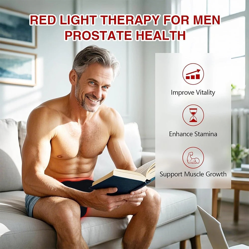 LEDs Red Light Therapy for Men Prostate Therapy Device 660nm&850nm Physical Infrared Therapy Wrap Belt for Knee Hands Feet Relie